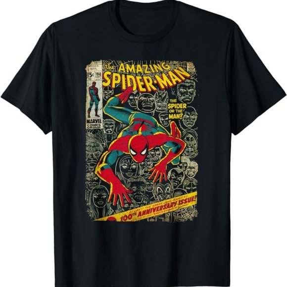 THE AMAZING SPIDERMAN COMIC BOOK GRAPHIC T SHIRT NEW ADULT BLACK - Picture 1 of 1